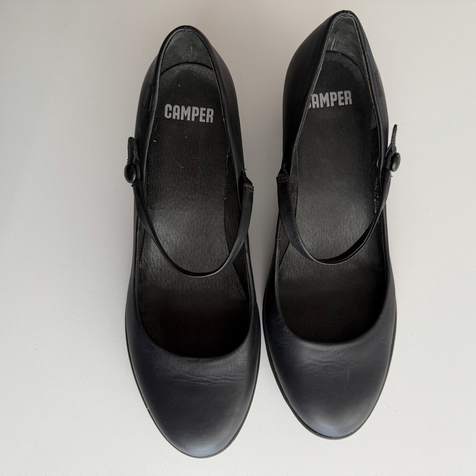 Camper Euc Helena Bajo Almond Toe Mary Jane Black Comfort Heel Shoe Eu 37 Us 7 — image 3 of 7
